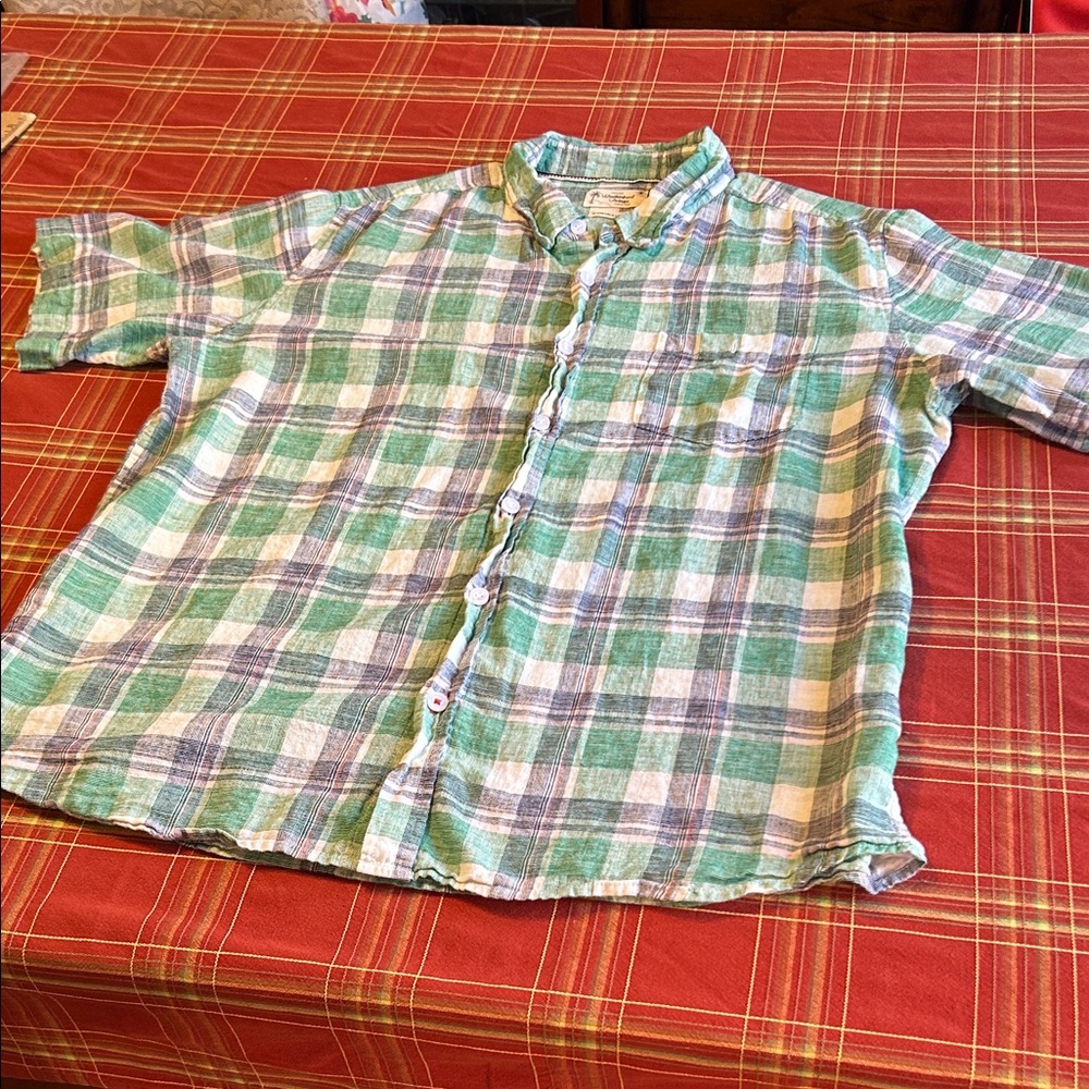 Original Weatherproof Vintage Washable Linen Mens XL Button Down Shirt NWOT
